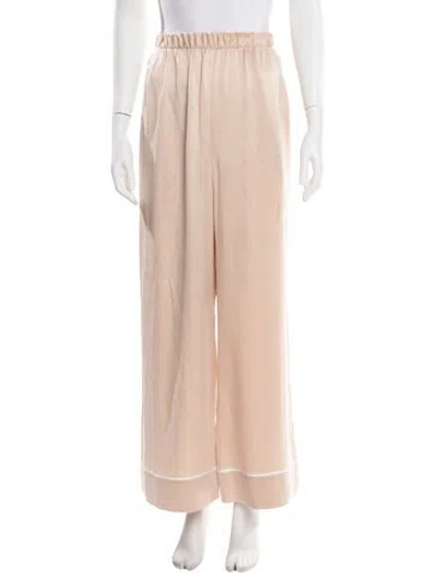 Pre-owned Unsubscribed Silk Wide Leg Pants In Neutral