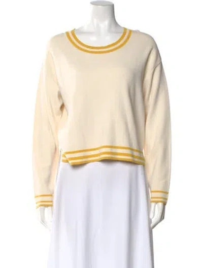 Pre-owned Unsubscribed Striped Crew Neck Sweatshirt In Neutral