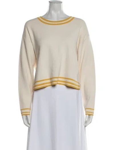Pre-owned Unsubscribed Striped Crew Neck Sweatshirt In Neutrals