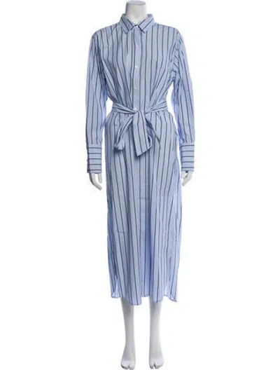 Pre-owned Unsubscribed Striped Long Dress In Blue
