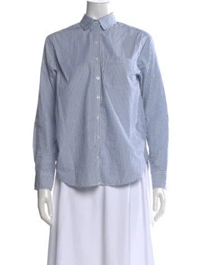 Pre-owned Unsubscribed Striped Long Sleeve Button-up Top In Multi