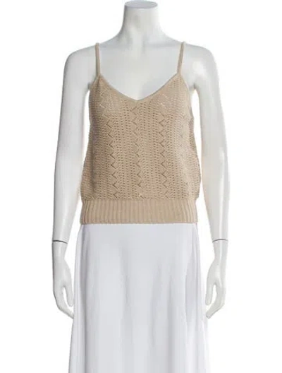 Pre-owned Unsubscribed V-neck Sleeveless Top W/ Tags In Neutral