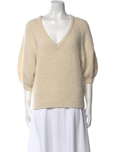 Pre-owned Unsubscribed V-neck Sweater In Neutral