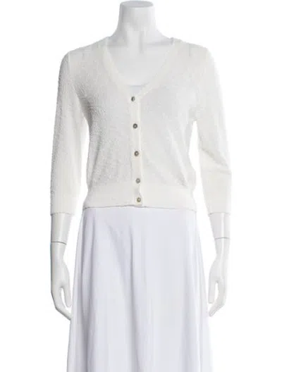 Pre-owned Unsubscribed V-neck Sweater W/ Tags In White