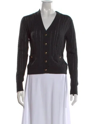 Pre-owned Unsubscribed Wool V-neck Sweater In Black