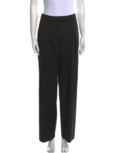 Pre-owned Unsubscribed Wool Wide Leg Pants In Black