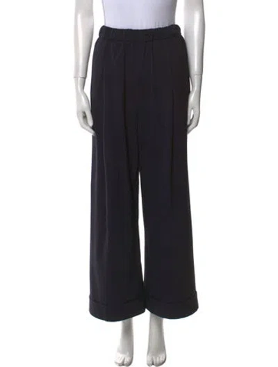 Pre-owned Unsubscribed Wool Wide Leg Pants In Black