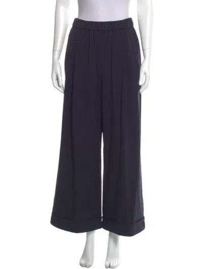 Pre-owned Unsubscribed Wool Wide Leg Pants In Blue