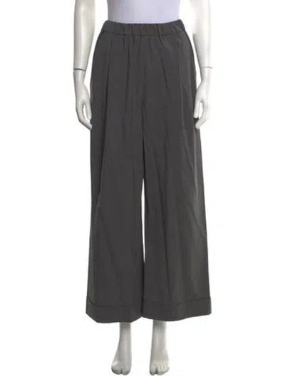 Pre-owned Unsubscribed Wool Wide Leg Pants In Grey