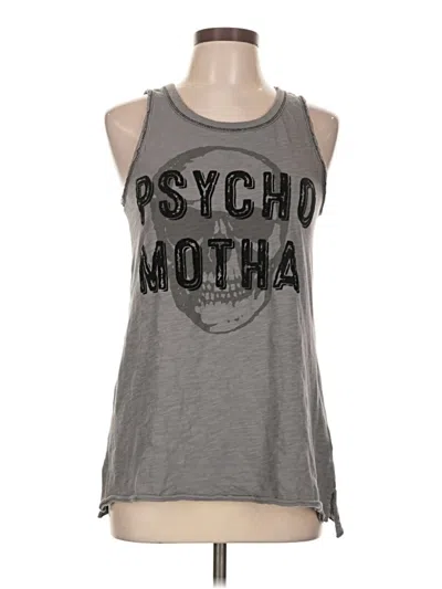 Pre-owned Unsweetened Tank Top Gray Halter Neckline Tops