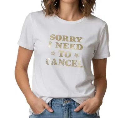 Unsweetened Women's Short Sleeve Crewneck Tee In Cancel Plans In White