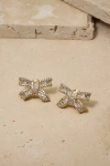 Untamed Petals Alicia Crystal Bow Studs In Gold