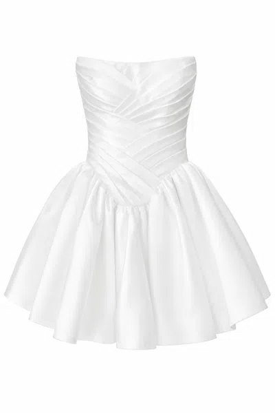 Untamed Petals Alina Mini Dress In White