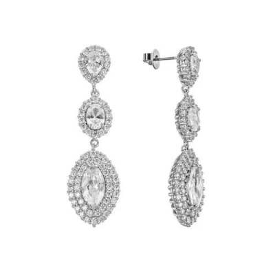 Untamed Petals Annette Crystal Drop Earrings In Metallic
