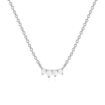 Untamed Petals Annie Crystal Necklace In Silver