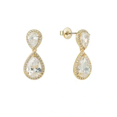 Untamed Petals Aspen Crystal Drop Earrings In Gold