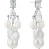 Untamed Petals Astoria Freshwater Pearl Drop Earrings In White