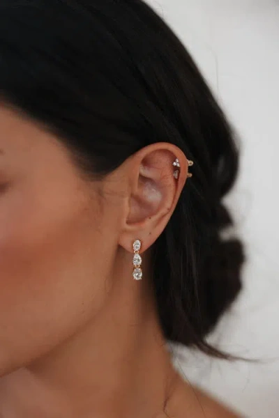 Untamed Petals Baha Crystal Earrings In Gold