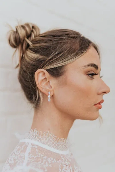 Untamed Petals Baha Crystal Earrings In Silver