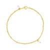Untamed Petals Bijou Dainty Pearl Bracelet In Gold