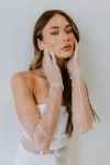 Untamed Petals Bishop Gloves In White