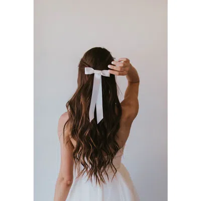 Untamed Petals Blair Satin Bow In White