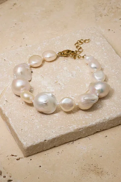 Untamed Petals Blake Baroque Pearl Bracelet In Neutral