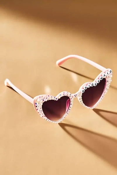 Untamed Petals Bridesmaid Heart Sunglasses In Pink
