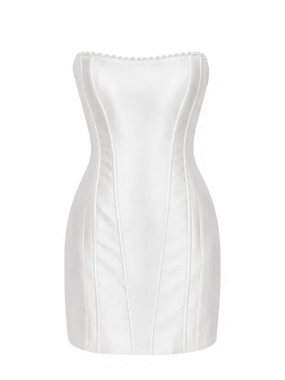Untamed Petals Bridgette Mini Dress In White