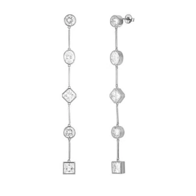 Untamed Petals Carmela Bezel Crystal Drop Earrings In Metallic