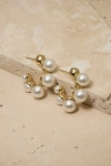 Untamed Petals Cassandra Pearl Hoops In Gold