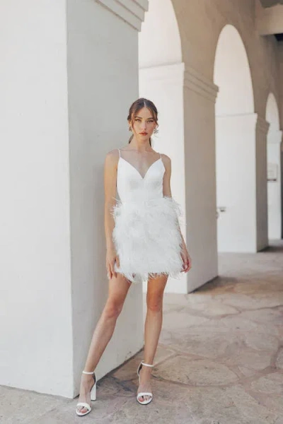 Untamed Petals Celine Mini Dress In White