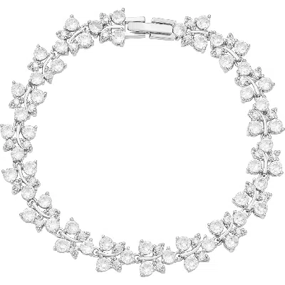 Untamed Petals Charming Crystal Bracelet In Metallic