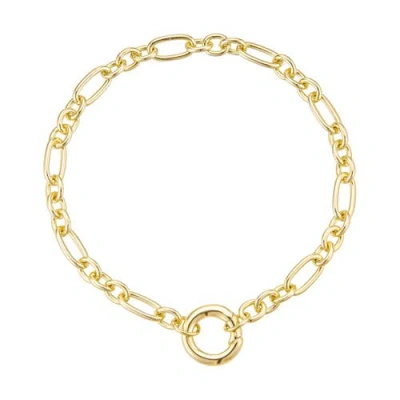 Untamed Petals Classic Link Charm Bracelet In Gold