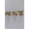 Untamed Petals Comet Pearl Pins In Gold