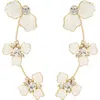 Untamed Petals Cove Crystal Statement Earrings In Gold