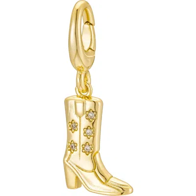 Untamed Petals Cowboy Boot Charm In Brown