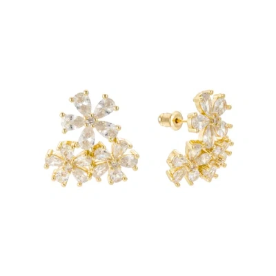 Untamed Petals Daisy Crystal Studs In Gold
