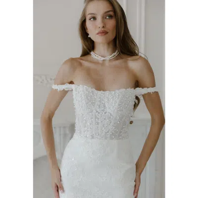 Untamed Petals Estella Mini Dress In White