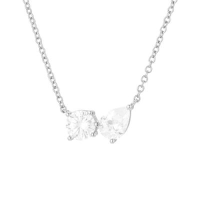 Untamed Petals Eternity Crystal Necklace In Silver