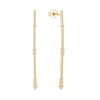 Untamed Petals Eternity Pave Linear Drop Earrings In Gold