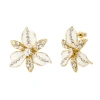 Untamed Petals Feyre Crystal Stud Earrings In Gold