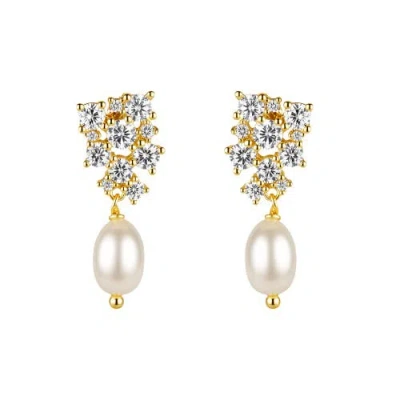 Untamed Petals First Dance Pearl Drop Earrings In Gold