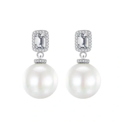 Untamed Petals Genevieve Pearl And Crystal Earrings In Green