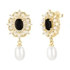 Untamed Petals Gilded Pearl Drop Earrings In Gold