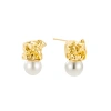 Untamed Petals Gossamer Pearl Drop Earrings In Gold