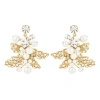 Untamed Petals Gwen Crystal Earrings In Gold