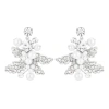 Untamed Petals Gwen Crystal Earrings In Silver