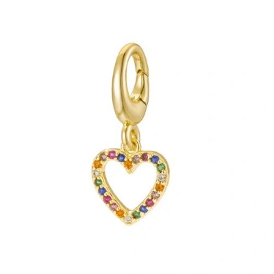 Untamed Petals Heart Charm In Gold