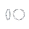 Untamed Petals Icon Crystal Hoops In Silver